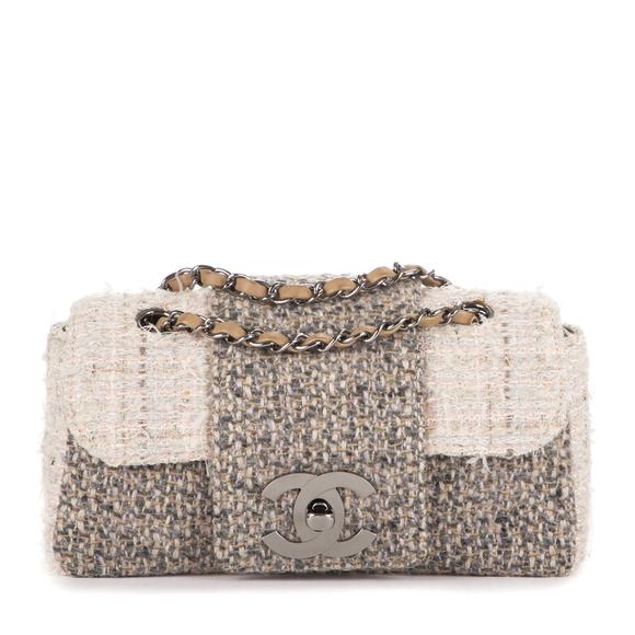 Chanel Vintage Tweed Turnlock Single Flap - Picture 1 of 10